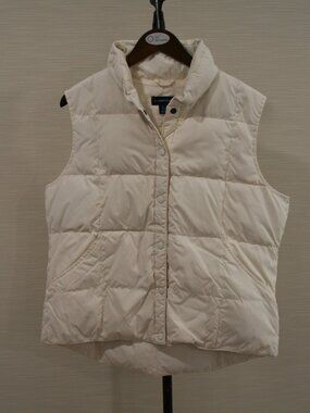 Lands End White Women's Down Vest Size L (14-16)